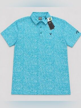 NWT Callaway Men’s Large River Blue Opti-Dri UPF 50 Golf Polo